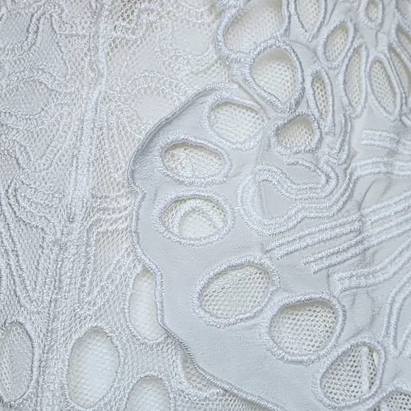 Chloé White Linen Blend Butterfly Lace Mini Skirt - Picture 12 of 17